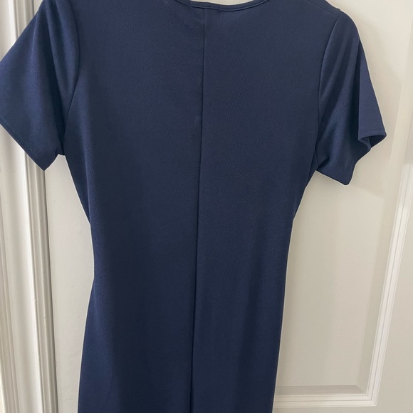 PLEAT FRONT BELTED TAILORED MIDI DRESS - Picture 5 of 10